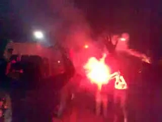 Fanii dinamovisti au sarbatorit pe drum titlul 18