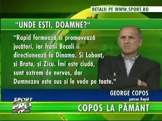 Copos: Dinamo si fratii Becali m-au furat
