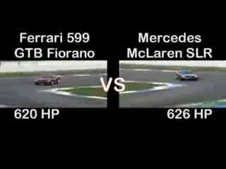 McLaren SLR vs Ferrari 599 Fiorano. Care-i mai tare? Intra si vezi