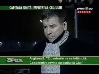 Argaseala: Daca CFR Cluj e arbitrata corect, nu mai prinde nici podiumul