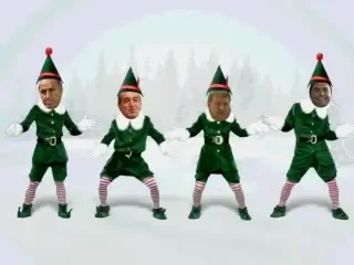 Caterinca anului: Gigi Becali, Borcea, Muresan si Copos s-au imbracat in elfi de sarbatori!