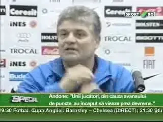 Andone: Avansul de puncte i-a facut pe jucatori cam visatori. Ei nici nu stiu cu cine joaca