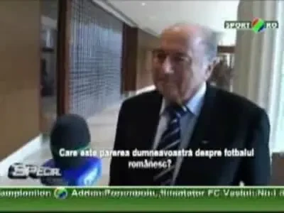 Blatter: Fotbalul romanesc a crescut cu Sandu presedinte