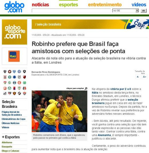 Elano si Robinho au umilit Italia: Brazilia 2-0 Italia! Vezi aici golurile!_3