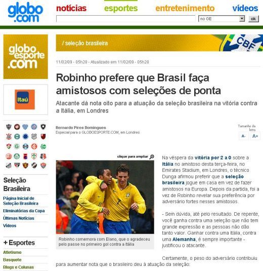 Elano si Robinho au umilit Italia: Brazilia 2-0 Italia! Vezi aici golurile!_3