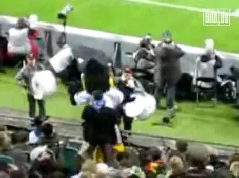 VIDEO / O mascota a fost atacata pe la spate, in timpul meciului Germania - Liechtenstein!:)