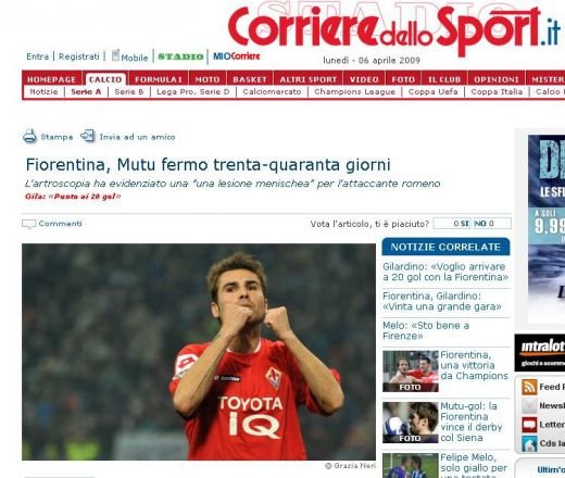 Mutu, OUT o luna! S-a operat azi la picior: 