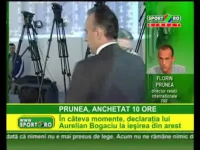 Florin Prunea, 9 ore de audieri la DNA: "FIFA si UEFA sunt ingrijorate, dar nu o sa se bage"
