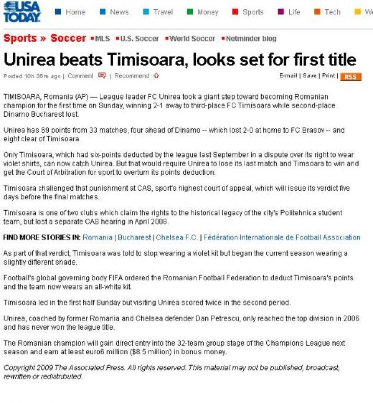 Prima aparitie a cuvantului Urziceni in franceza si engleza! Le Monde si USA Today scriu despre titlul lui Dan Petrescu_2