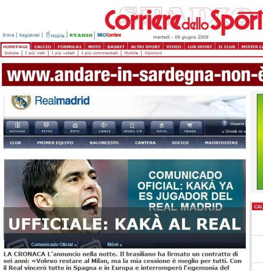 VIDEO: OFICIAL! Kaka e la Real: 