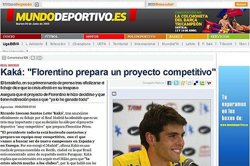 VIDEO: OFICIAL! Kaka e la Real: 