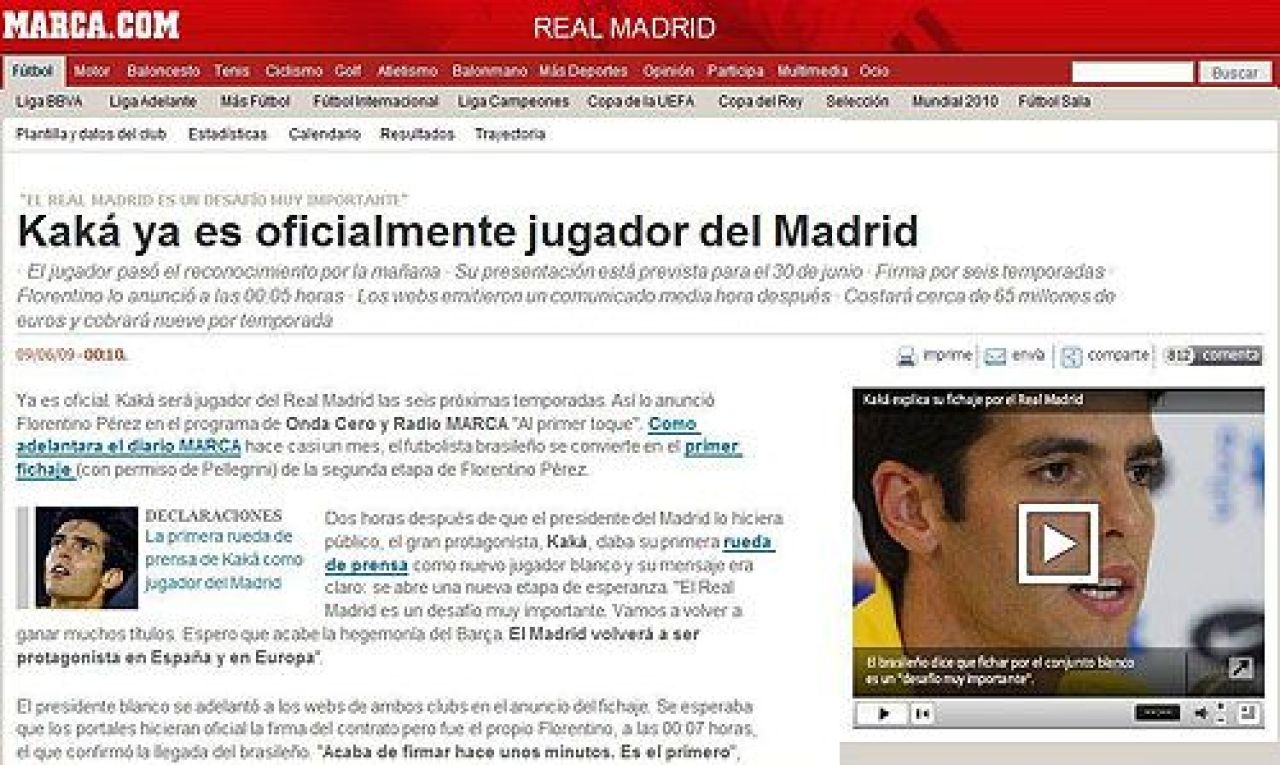 VIDEO: OFICIAL! Kaka e la Real: