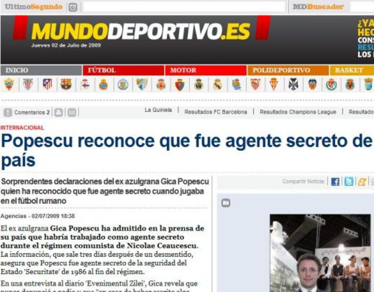 Imaginea lui Gica Popescu