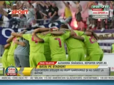 Incidente la Ujpest! Torte aruncate, garduri rupte, stelisti evacuati! Becali: Sa nu-i bata dupa meci!