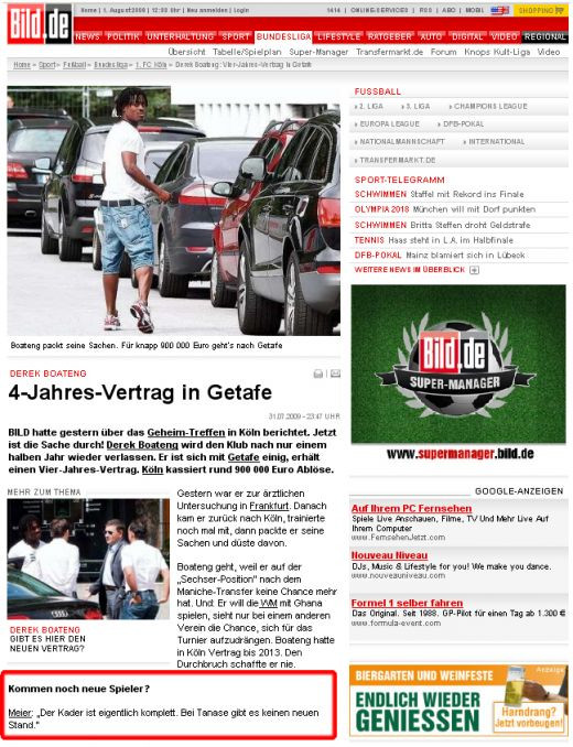 Koln renunta la Tanase? 