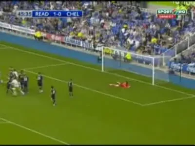 Scott Davies il pacaleste oe Cech, Reading 2-0 Chelsea