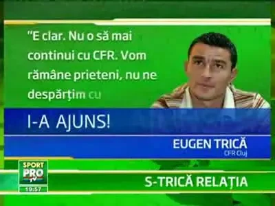Trica: Imi voi rezilia contractul cu CFR.&nbsp;Nu plec cu scandal!