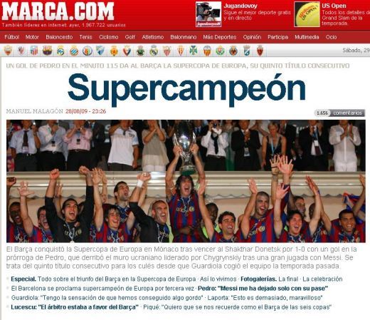 INCREDIBIL! Ziarele din Madrid o felicita pe Barca! Il Luce: