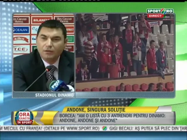 Borcea:&nbsp; Am o lista cu trei antrenori: Andone, Andone, Andone