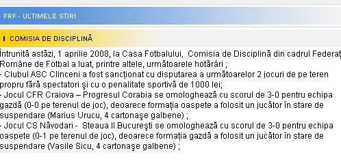 Steaua mai castiga un meci la masa verde... in liga a treia!