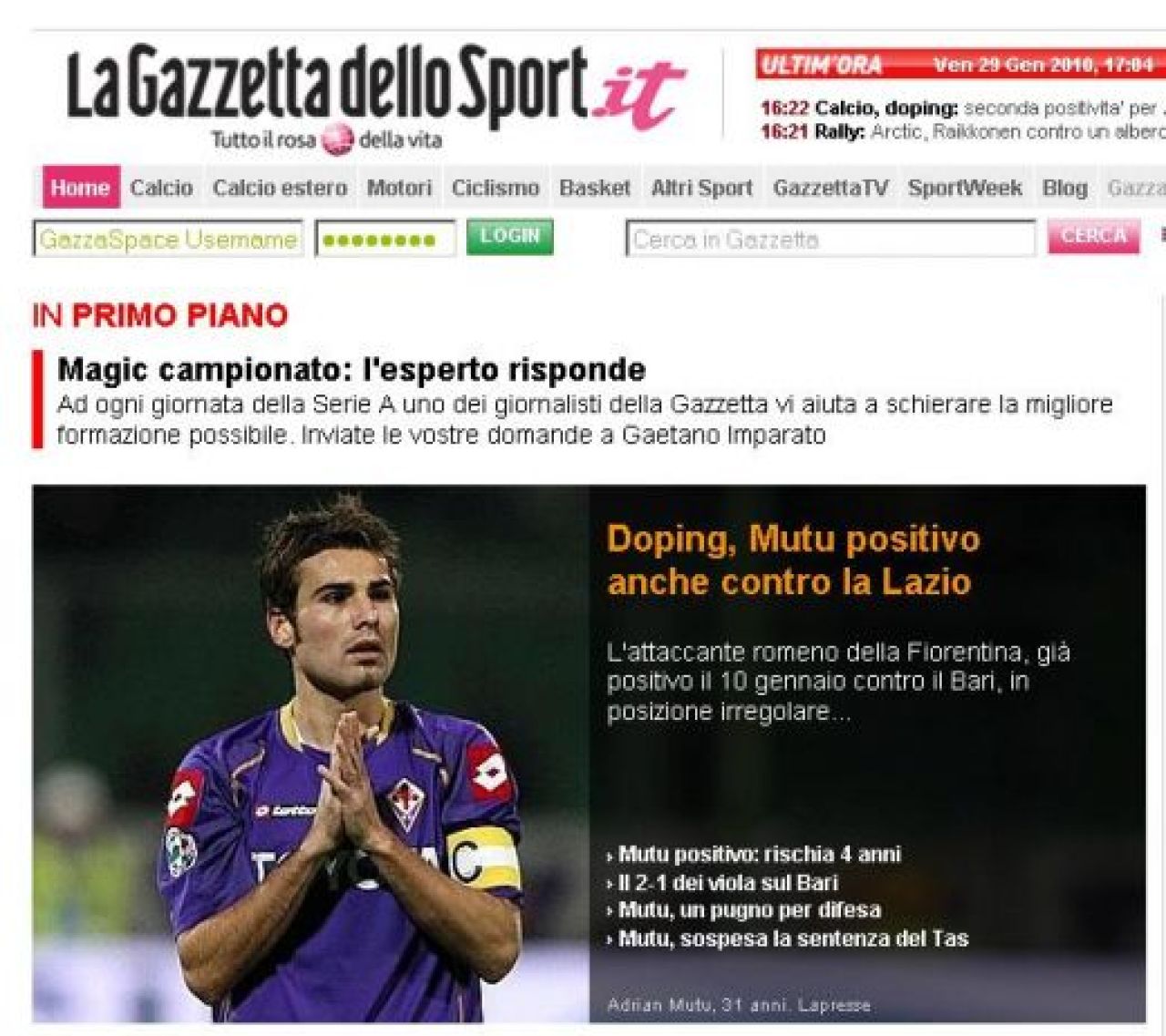 Mutu, DOPAT si la meciul cu Lazio din 20 ianuarie! Patronul Fiorentinei anunta: