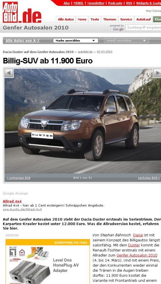 Nemtii despre Duster: 