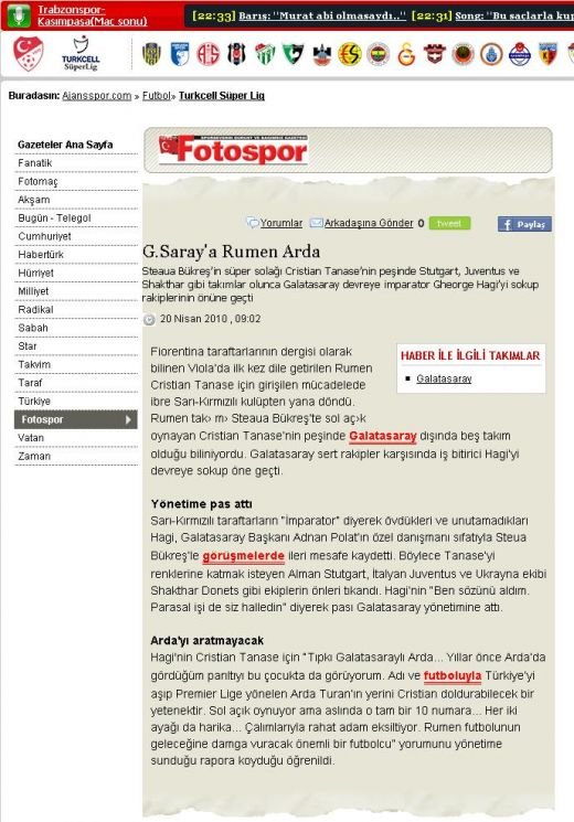 Cine se lupta pe Tanase: Fiorentina, Galata, Juventus, Stuttgart si Sahtior! Cum il lauda Hagi in Turcia!_2