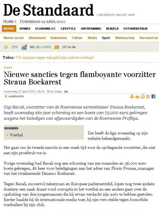 Cum a ajuns Becali cunoscut in Europa dupa suspendarea de un an: 