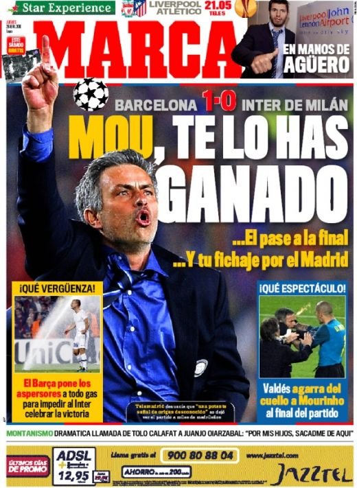 Mourinho pe prima pagina in presa de la Madrid: 