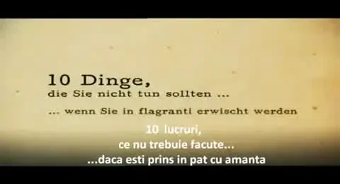 10 lucruri ce nu trebuie facute daca esti prins in pat cu amanta!&nbsp;:) VIDEO