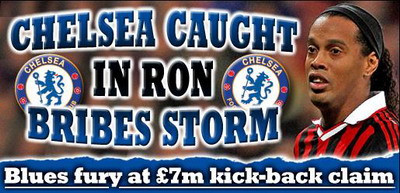 Chelsea este acuzata de Laporta ca a&nbsp;dat mita&nbsp;7 mil de euro pentru transferul lui Ronaldinho!