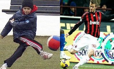 FOTO Noul Beckham al Angliei? Pustiul lui David, Romeo, i-a uimit pe italieni!