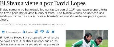 David Lopes accepta sa vina la Steaua! Spaniolii de la Cordoba cer 300.000 euro!
