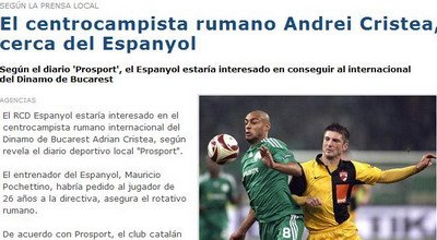 'El Principe' Cristea la Espanyol! Spaniolii l-au incurcat pe Adrian Cristea cu Andrei!