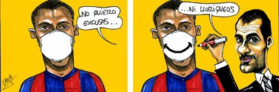 Jucatorii Barcelonei cad pe capete! Al treilea caz de gripa porcina in 2 zile!