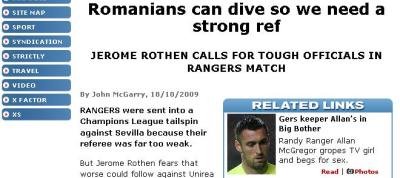 Rangers ataca Unirea: Romanii sunt niste trisori