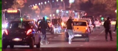 VIDEO / Teroare in Bucuresti! Vezi cum arata zona devastata de fani: