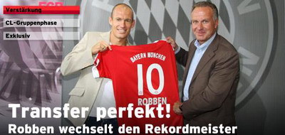 Robben, noul numar 10 la Bayern, Sneijder, noul numar 10 la Inter!