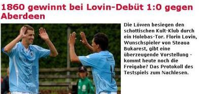Lovin, laudat la debutul cu Munchen 1860! E bine ca a plecat?