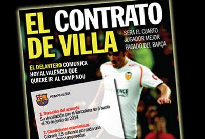 D.Villa: Nu vreau sa ma transfer decat la&nbsp;Barcelona! Vezi aici contractul lui cu Barca!