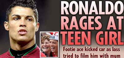 C. Ronaldo, acuzat&nbsp;ca a spart geamul unei masini si a agresat o fata!