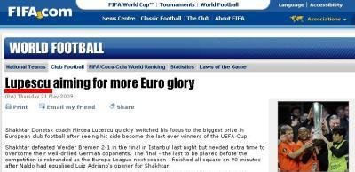CE GAFA! FIFA il lauda pe antrenorul lui Sahtior: LUPESCU!