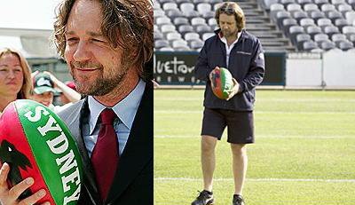 Russel Crowe da lectii de rugby colegilor de platou! VIDEO: