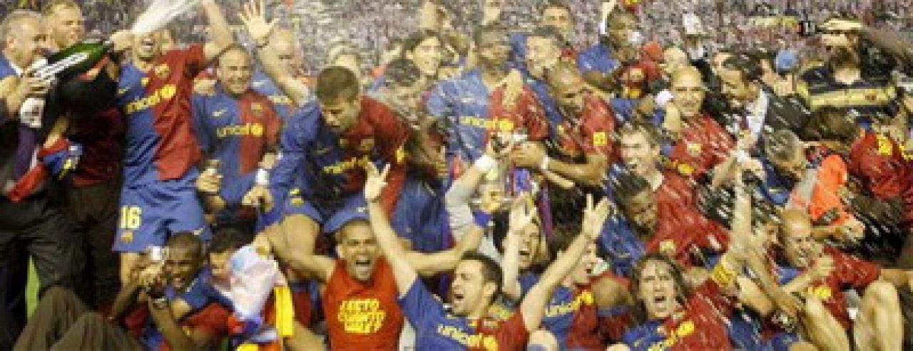 VIDEO:Barcelona campioana in Spania: 40.000 de oameni au sarbatorit in Plaza Catalunya!_1