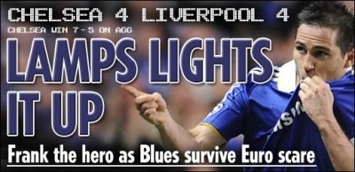 The Sun: "Lampard lumineaza drumul lui Chelsea spre semifinalele cu Barca!"