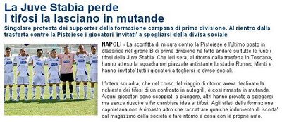 POVESTEA ZILEI! Romanul Cristian Cristea a fost dezbracat in chiloti de fanii lui Juve Stabia!:)