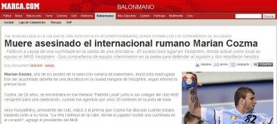 Ziarele din Spania si Franta, L Equipe, Marca si AS, scriu despre moartea tragica a lui Marian Cozma