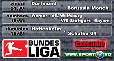 4 meciuri din Bundesliga, LIVE pe www.sport.ro!