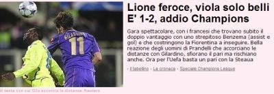 Gazzetta dello sport: Lyon feroce, Fiorentina doar frumoasa
