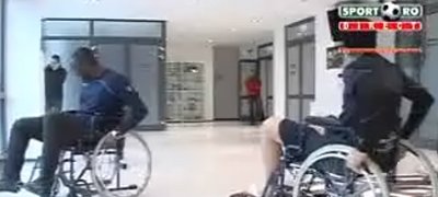 VIDEO: Culio, Kone si restul CFR-istilor joaca fotbal in scaun cu rotile!
